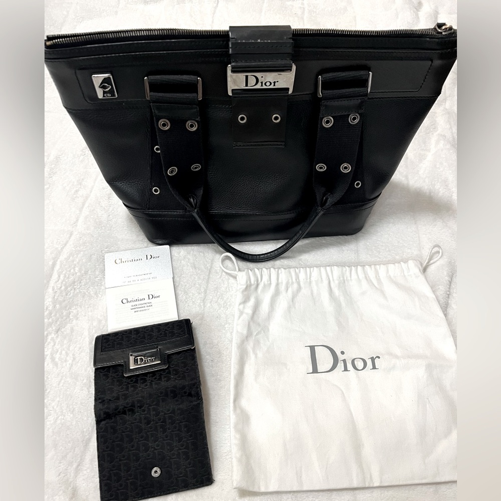 Dior Vintage Medium Leather Street Chic Tote 2002